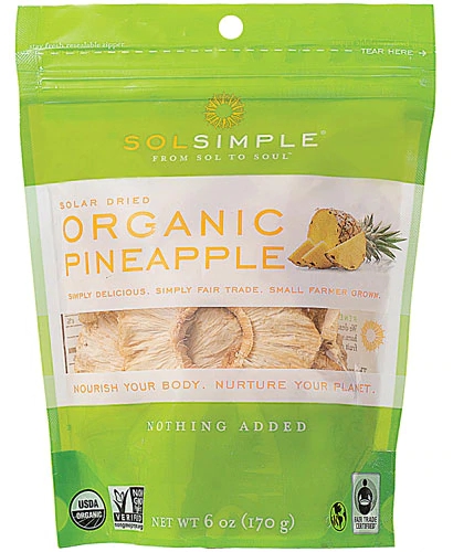 Comprar Sol Simple Organic Solar-Dried Fruit Pineapple -- 6 oz