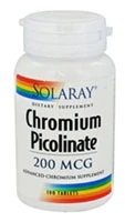 Solaray Chromium Picolinate -- 200 mcg - 100 Tablets