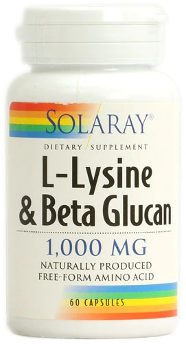 Solaray L-Lysine and Beta Glucan -- 60 Capsules