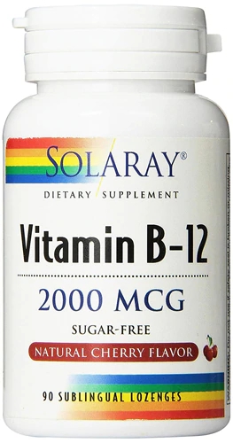 Comprar Solaray Vitamin B-12 Cherry -- 2000 mcg - 90 Sublingual Lozenges
