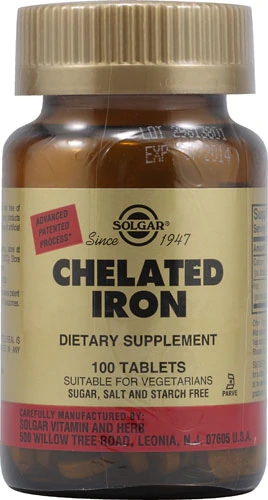 Solgar Chelated Iron -- 100 Tablets