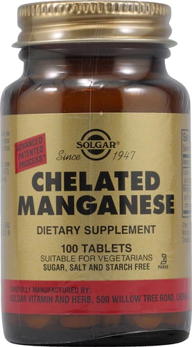 Comprar Solgar Chelated Manganese -- 100 Tablets