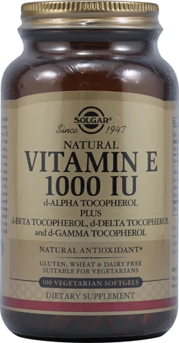 Solgar Vitamin E -- 1000 IU - 100 Vegetarian Softgels