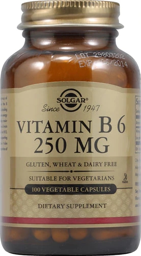 Solgar Vitamin B6 -- 250 mg - 100 Vegetable Capsules