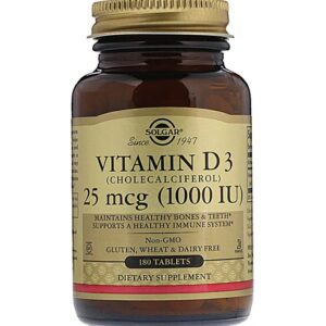 Solgar Vitamin D3 Cholecalciferol -- 25 mcg - 180 Tablets
