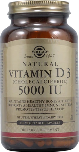 Comprar Solgar Vitamin D3 Cholecalciferol -- 5000 IU - 240 Vegetable Capsules