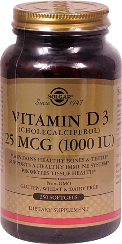 Comprar Solgar Vitamin D3 Cholecalciferol -- 25 mcg - 250 Softgels