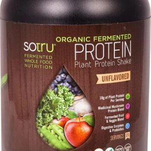SoTru Organic Fermented Plant Protein Shake Unflavored -- 21 Servings