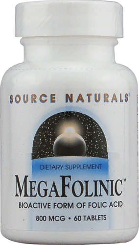 Source Naturals MegaFolinic™ -- 800 mcg - 60 Tablets