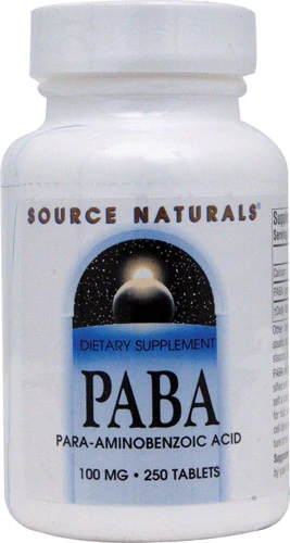 Source Naturals PABA -- 100 mg - 250 Tablets