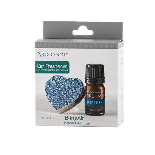 Comprar SpaRoom BlingAir Car Vent Clip Aromatherapy Diffuser and Peppermint Essential Oil - Blue -- 1 Set