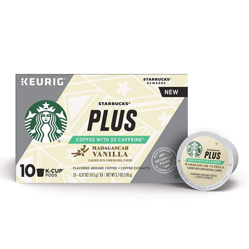 Starbucks PLUS Coffee With 2x Caffeine Madagascar Vanilla -- 10 K-Cups