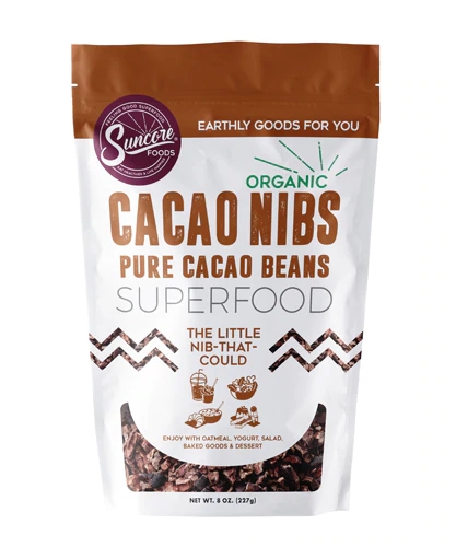 Suncore Foods Cocoa Nibs Pure Cacao Beans -- 8 oz