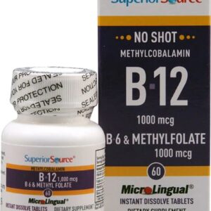 Superior Source No Shot B-12 B-6 & Methylfolate -- 60 MicroLingual Tablets