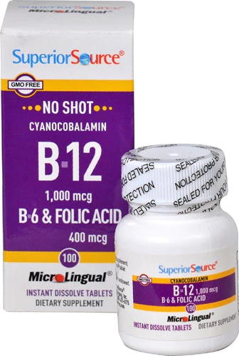 Comprar Superior Source No Shot B-12 - B6 and Folic Acid -- 1000 mcg - 100 MicroLingual Tablets
