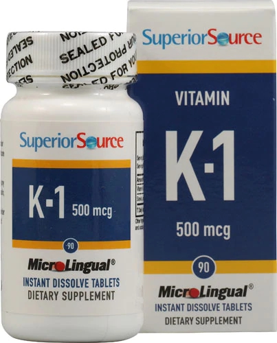 Superior Source Vitamin K1 -- 500 mcg - 90 Instant Dissolve Tablets