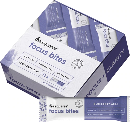 Tea Squares Tea Infused Energy Snack Acai Blueberry -- 12 Packets