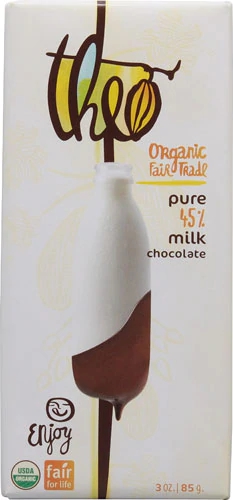 Comprar Theo Chocolate Organic Milk Chocolate Bar Unflavored -- 3 oz