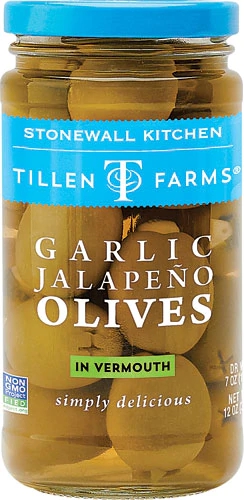 Comprar Tillen Farms Garlic Jalapeno Olives in Vermouth -- 12 oz
