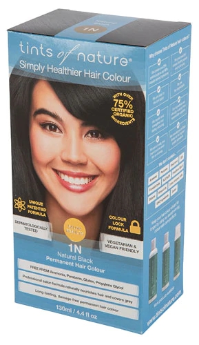 Tints of Nature Permanent Hair Colour 1N Natural Black -- 4.4 fl oz