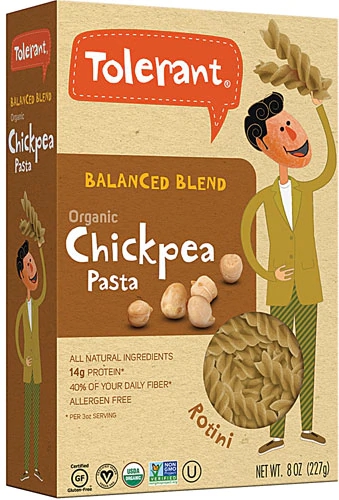 Comprar Tolerant Food Organic Chickpea Pasta Balanced Blend Gluten Free Rotini -- 8 oz