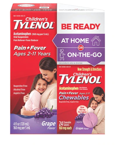 Comprar Tylenol At Home or On-The-Go Oral & Chewables Pain + Fever Childrens Ages 2-11 Years Grape -- 1 Pack