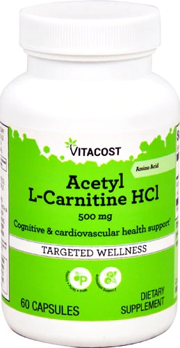 Vitacost Acetyl L-Carnitine HCl -- 500 mg - 60 Capsules