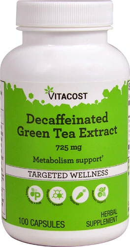 Vitacost Decaffeinated Green Tea Extract -- 725 mg - 100 Capsules