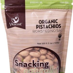 Vitacost Organic Dry-Roasted Unsalted Pistachios -- 6.5 oz (184 g)