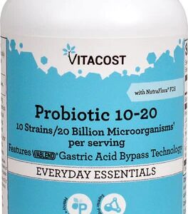 Vitacost Probiotic 10-20 10 Strains -- 20 billion CFU† per serving - 200 Vegetarian Capsules