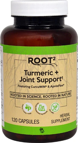 Vitacost ROOT2 Turmeric + Joint Support Featuring CurcuWIN® & ApresFlex® -- 120 Capsules