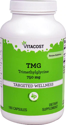 Vitacost TMG - Trimethylglycine (Betaine Anhydrous) -- 750 mg - 180 Capsules