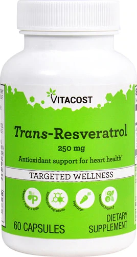 Vitacost Trans-Resveratrol -- 250 mg - 60 Capsules