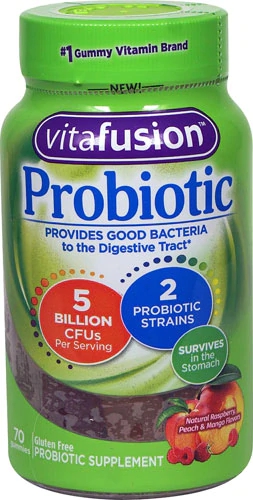 Comprar Vitafusion Probiotic Natural Raspberry Peach & Mango -- 5 billion CFU - 70 Gummies