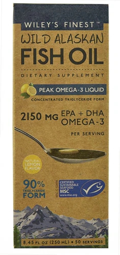 Comprar Wiley's Finest Wild Alaskan Fish Oil Peak Omega-3 Liquid Natural Lemon -- 4.23 fl oz