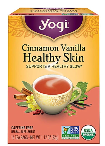 Comprar Yogi Healthy Skin Herbal Tea Caffeine Free Cinnamon Vanilla -- 16 Tea Bags