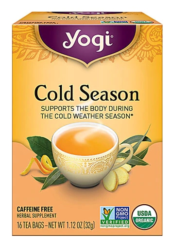 Yogi Organic Herbal Tea Cold Season Caffeine Free Orange -- 16 Tea Bags