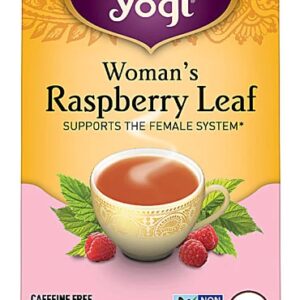 Yogi Organic Woman's Herbal Tea Caffeine Free Raspberry Leaf -- 16 Tea Bags
