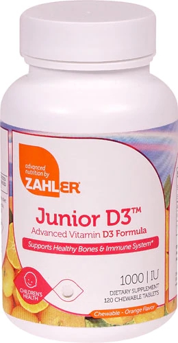 Zahler Junior D3™ Orange -- 1000 IU - 120 Chewable Tablets