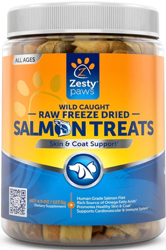 Zesty Paw Wild Caught Raw Freeze Dried Salmon Treats For Dogs and Cats -- 4.5 oz