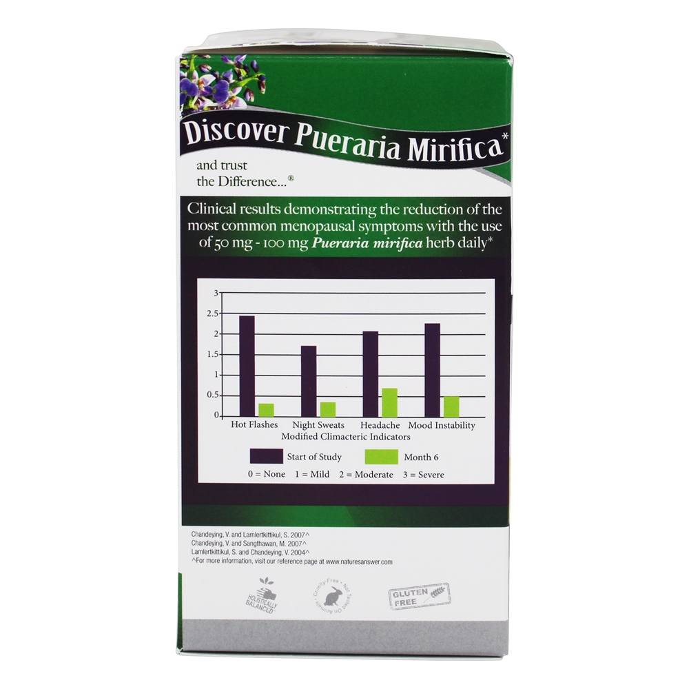 Comprar Pueraria Mirifica Suporte Contra Sintomas da Menopausa - Cápsulas vegetarianas 60 Nature's Answer - Imagem 4