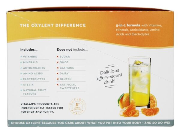 Comprar 5-em-1 suplemento multivitamínico bebida mandarim espumante - 30 Pacotes (s) Oxylent - Imagem 4