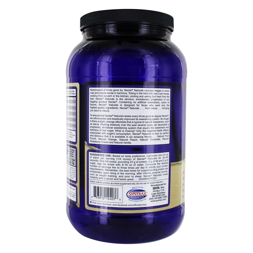 Comprar Néctar Naturals Soro de leite coalhado Proteína Isolar Natural Fruto Soco - 32 oz. Syntrax - Imagem 3