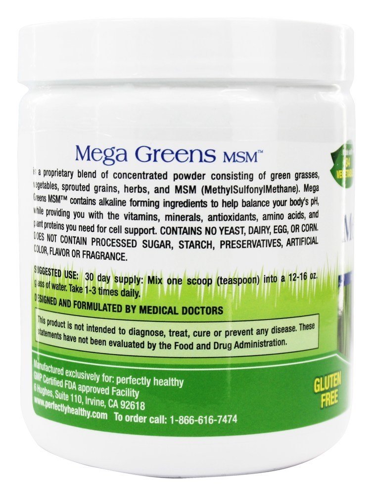Comprar Mega Greens Plus MSM - 8 oz. Perfectly Healthy - Imagem 3