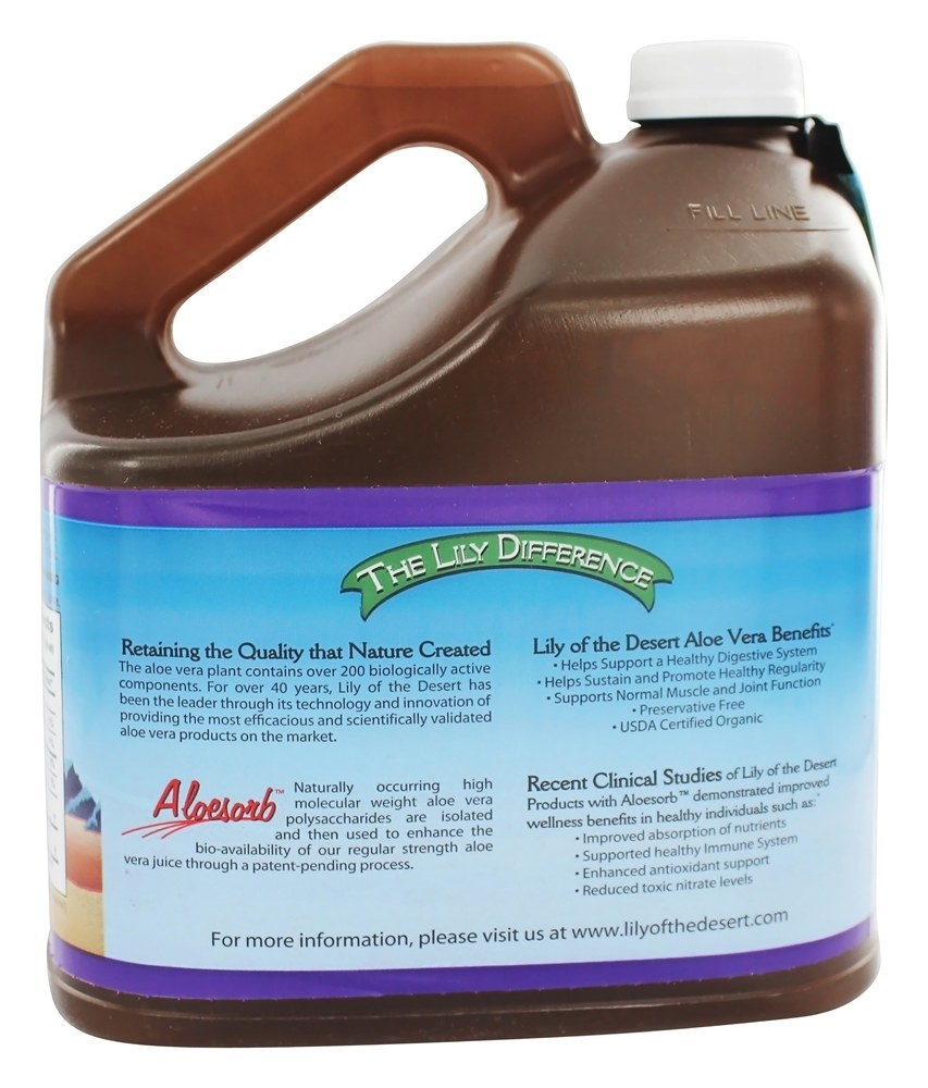 Comprar Conservante de filé interno de suco orgânico de aloe vera sem conservantes - 128 fl. oz. Lily Of The Desert - Imagem 3