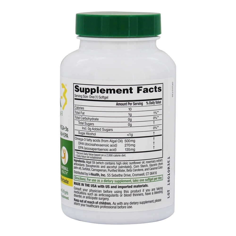 Comprar Omega-3 DHA + EPA 500 mg. - 60 Cápsulas Vegetarianas Ovega-3 - Imagem 2