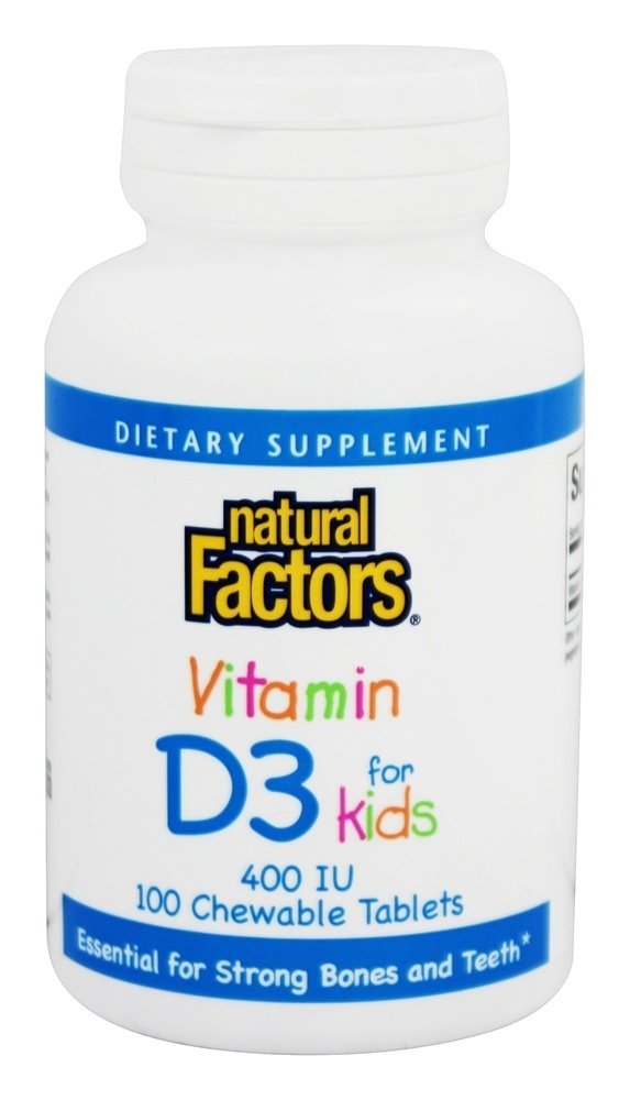 Comprar Vitamina D3 para Crianças 400 UI - 100 comprimidos mastigáveis Natural Factors