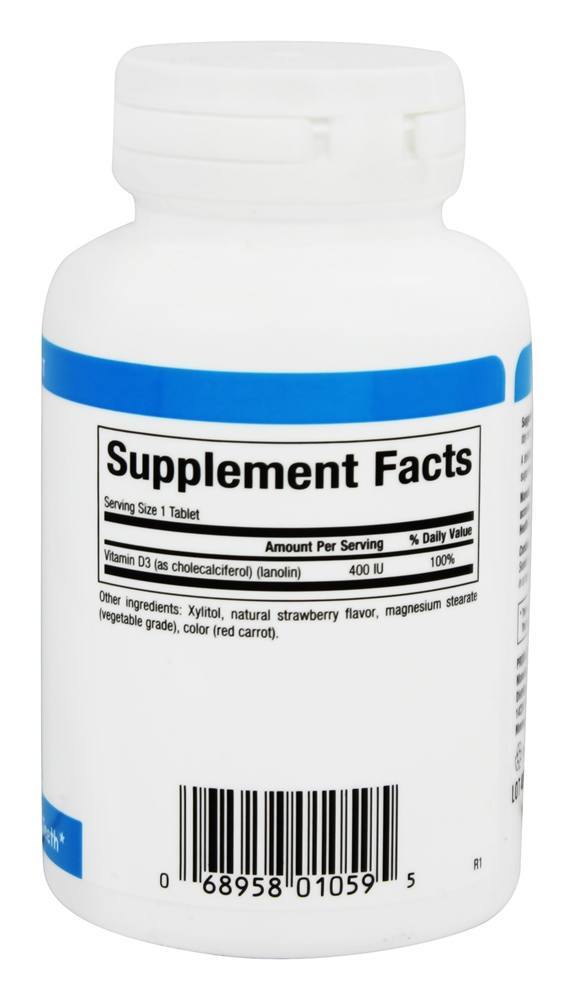 Comprar Vitamina D3 para Crianças 400 UI - 100 comprimidos mastigáveis Natural Factors - Imagem 2