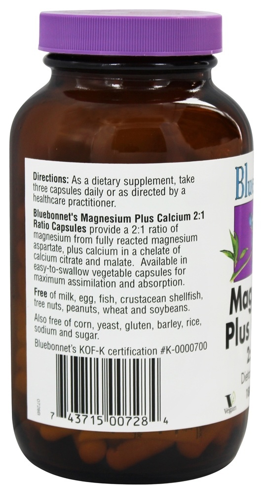 Comprar Magnésio mais Cálcio 2 : 1 Ratio - Cápsulas vegetarianas 180 Bluebonnet Nutrition - Imagem 3