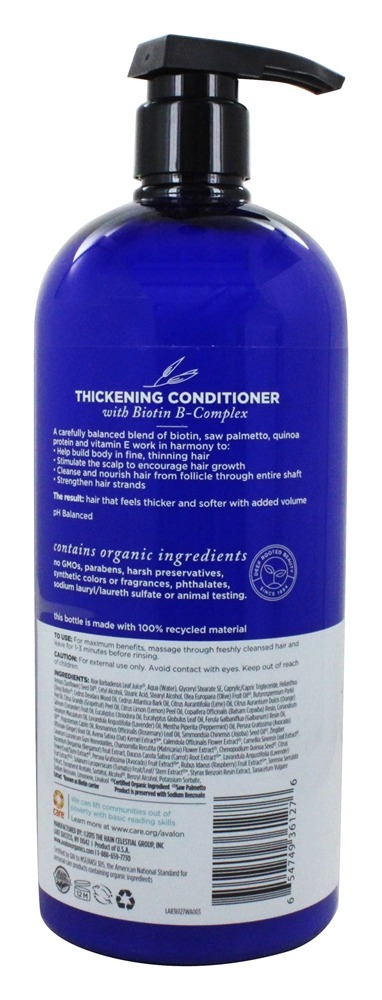 Comprar Condicionador Espessamento Biotina B Complex - 32 fl. oz. Avalon Organics - Imagem 2
